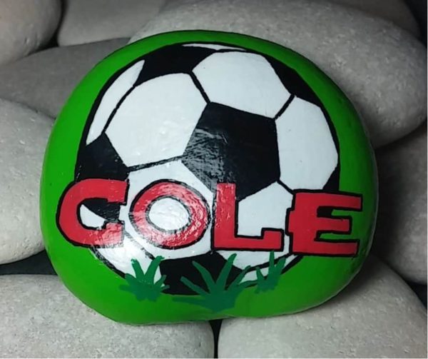 Soccer ball by Kerri's Rocks and Art