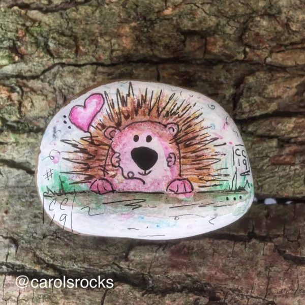 Spike the Hedgehog by Carol’s Rock Painting Tutorials