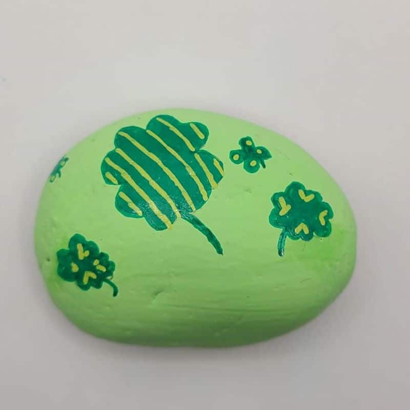 St Patrick's Day Painted Rocks Design 1b