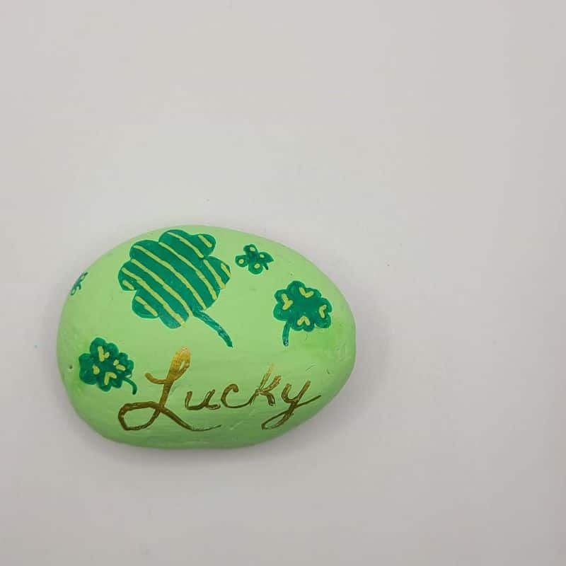 St Patrick's Day Painted Rocks Design 1c