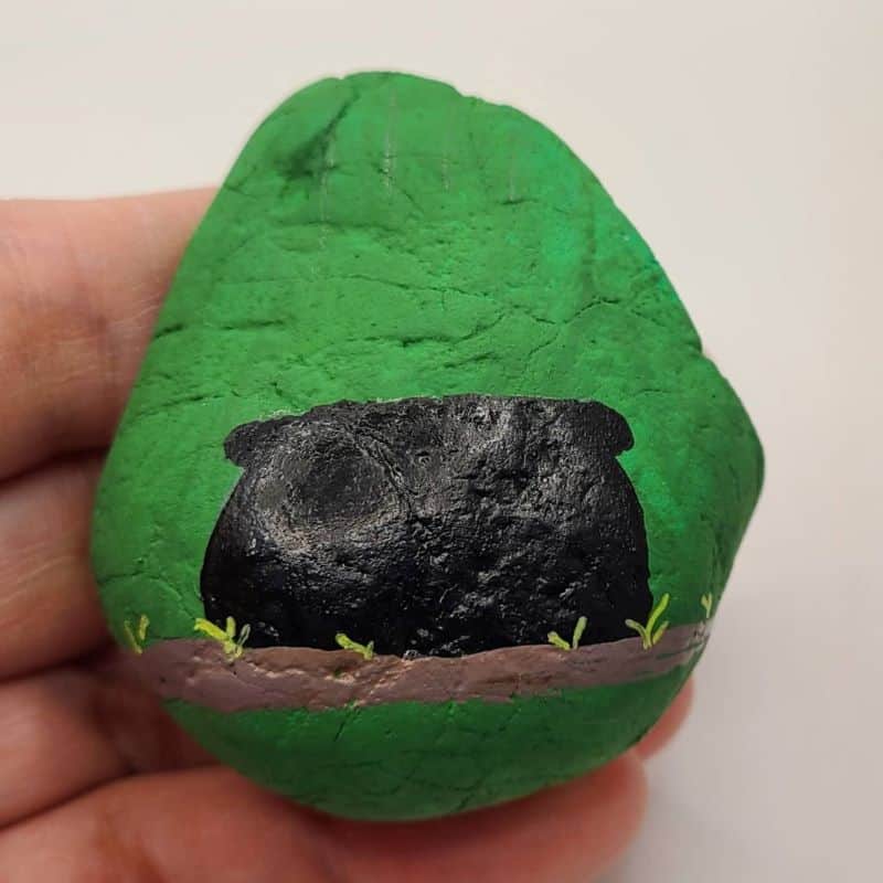 St Patrick's Day Painted Rocks Design 2a
