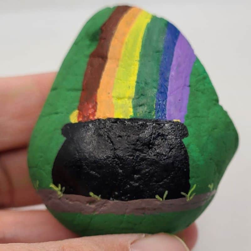 St Patrick's Day Painted Rocks Design 2b