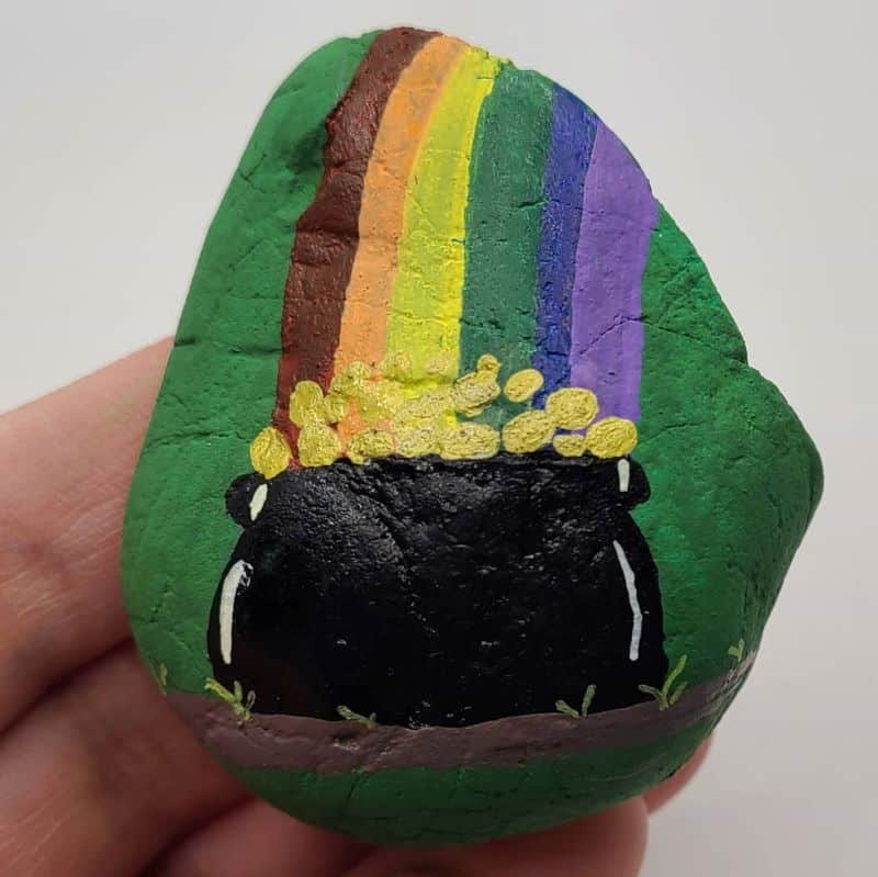 St Patrick's Day Painted Rocks Design 2c