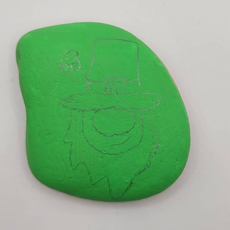 St Patrick's Day Painted Rocks Design 3a