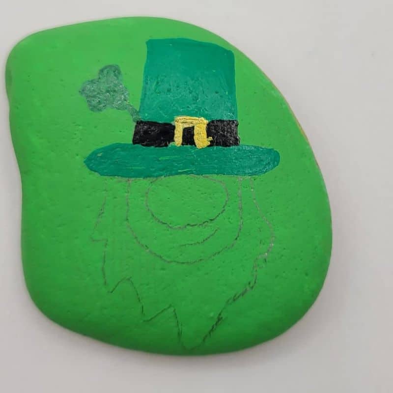 St Patrick's Day Painted Rocks Design 3b