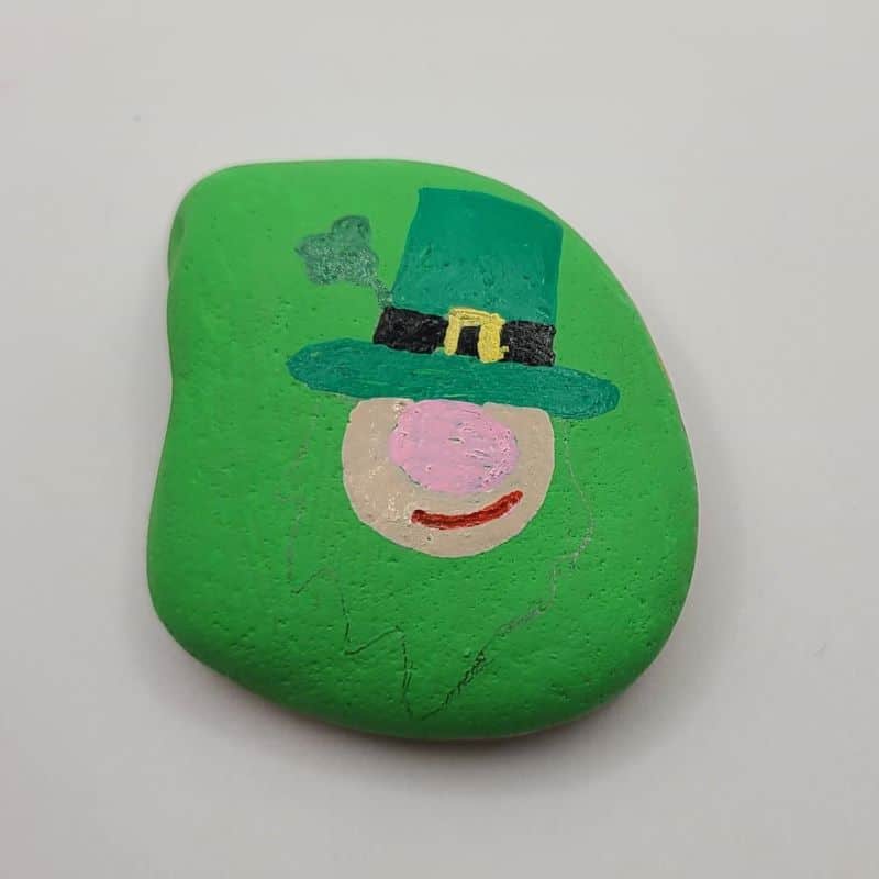 St Patrick's Day Painted Rocks Design 3c