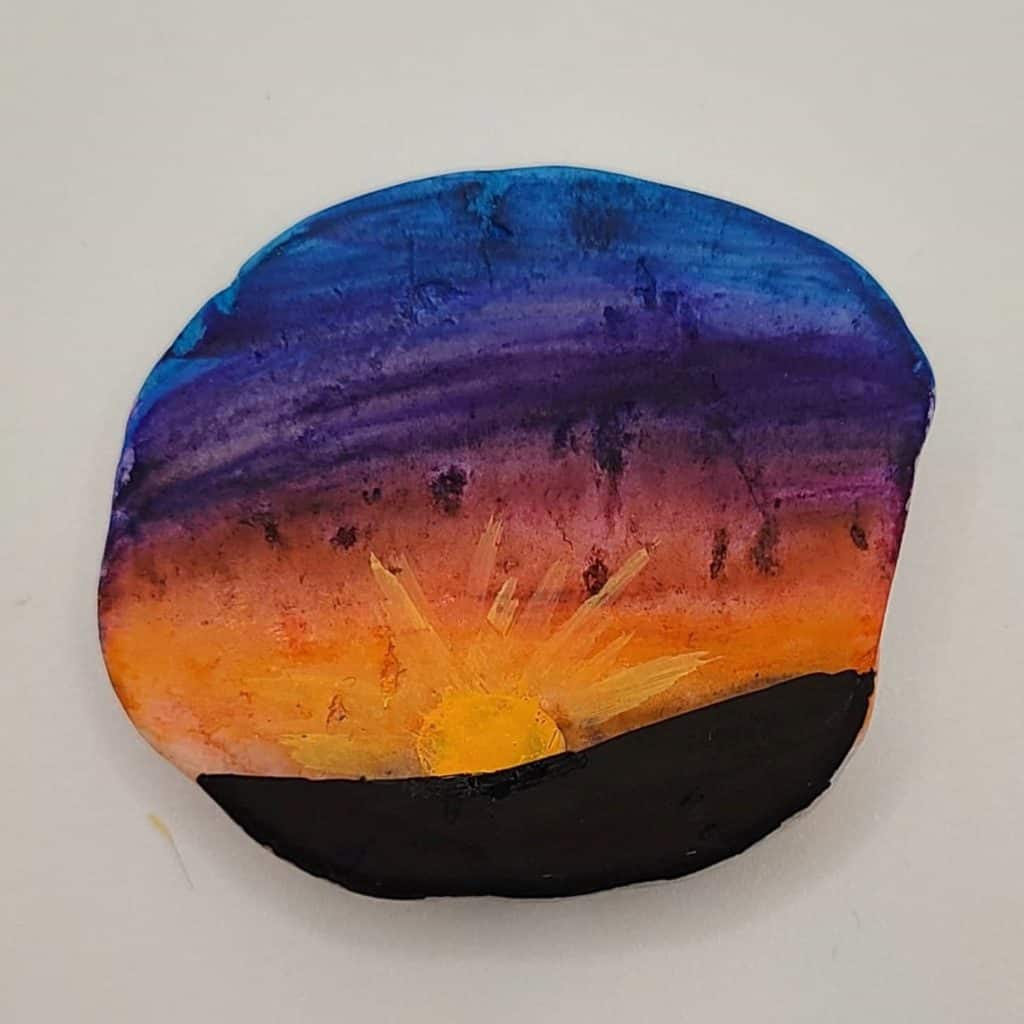 ink pencil rock final sunset