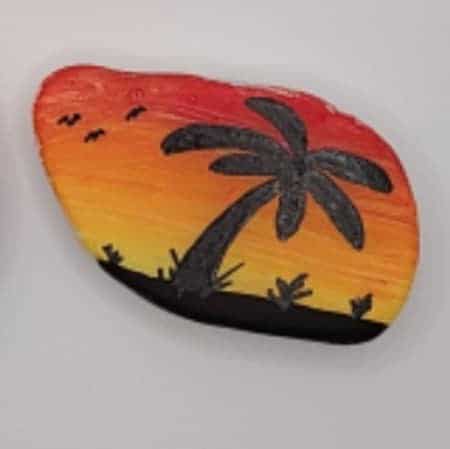 sunset painted rocks palm final