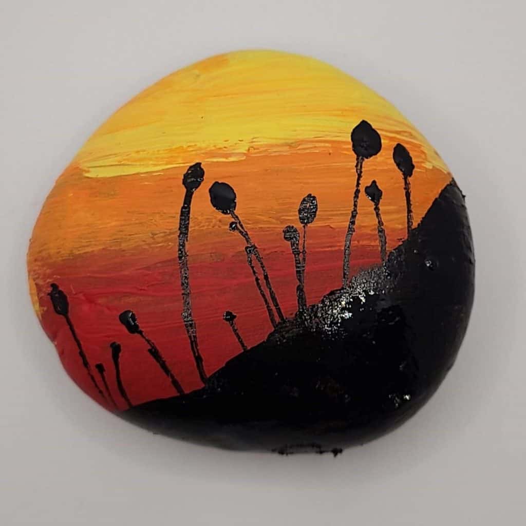 sunset painted rocks willows final