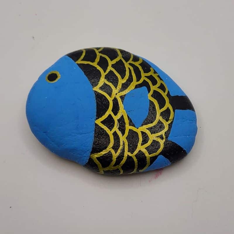 fish rock painting image 2d
