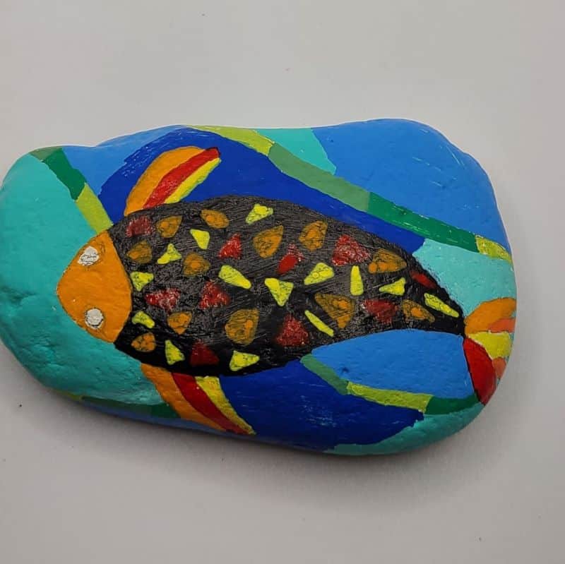fish rock painting image 3f