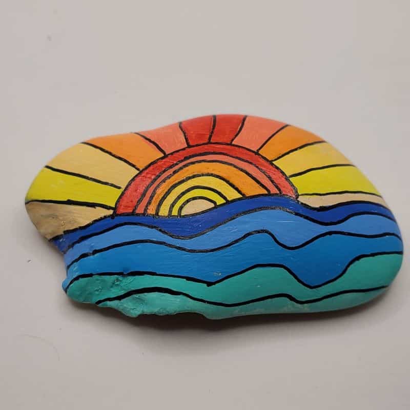 sun painted rocks design 3d