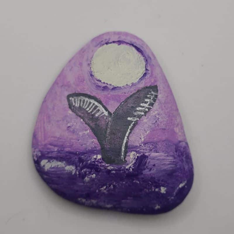 whale painted rocks design 1c