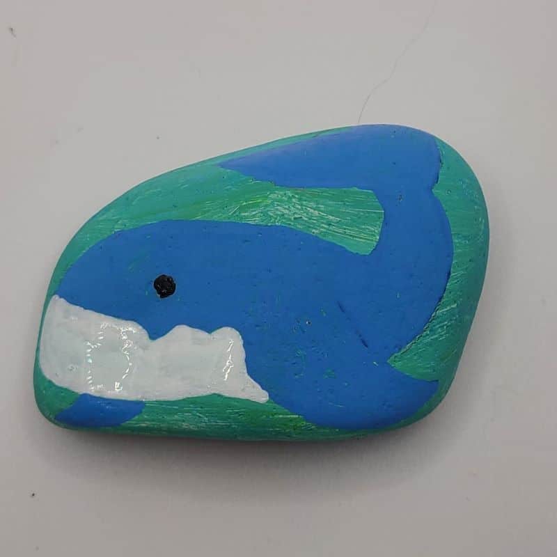 whale painted rocks design 2b