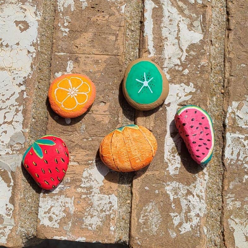 5 food painted rocks