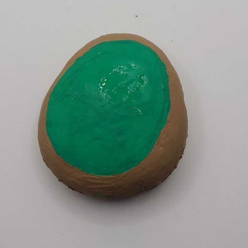 Food painted rocks kiwi 1a