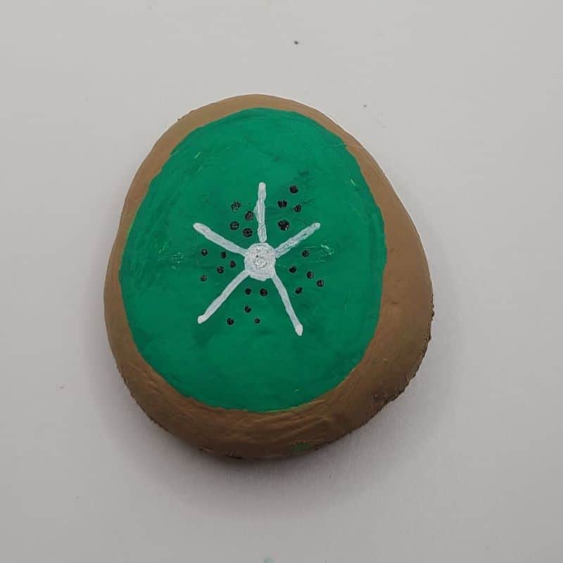 Food painted rocks kiwi 1b