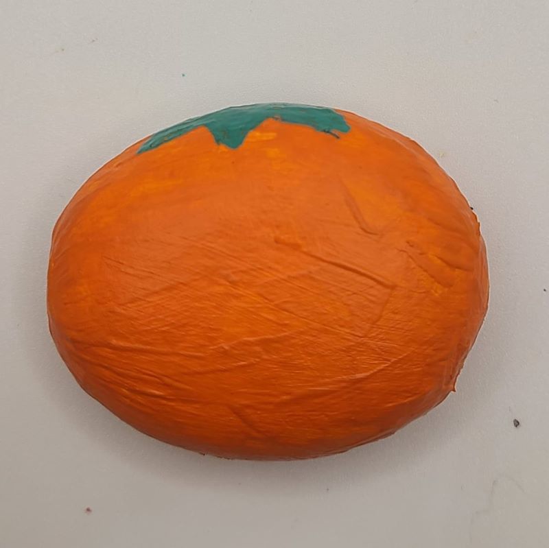 Food painted rocks pumpkin 1a
