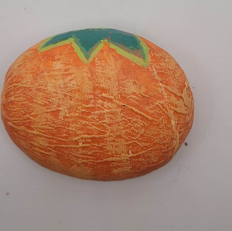 Food painted rocks pumpkin 1b