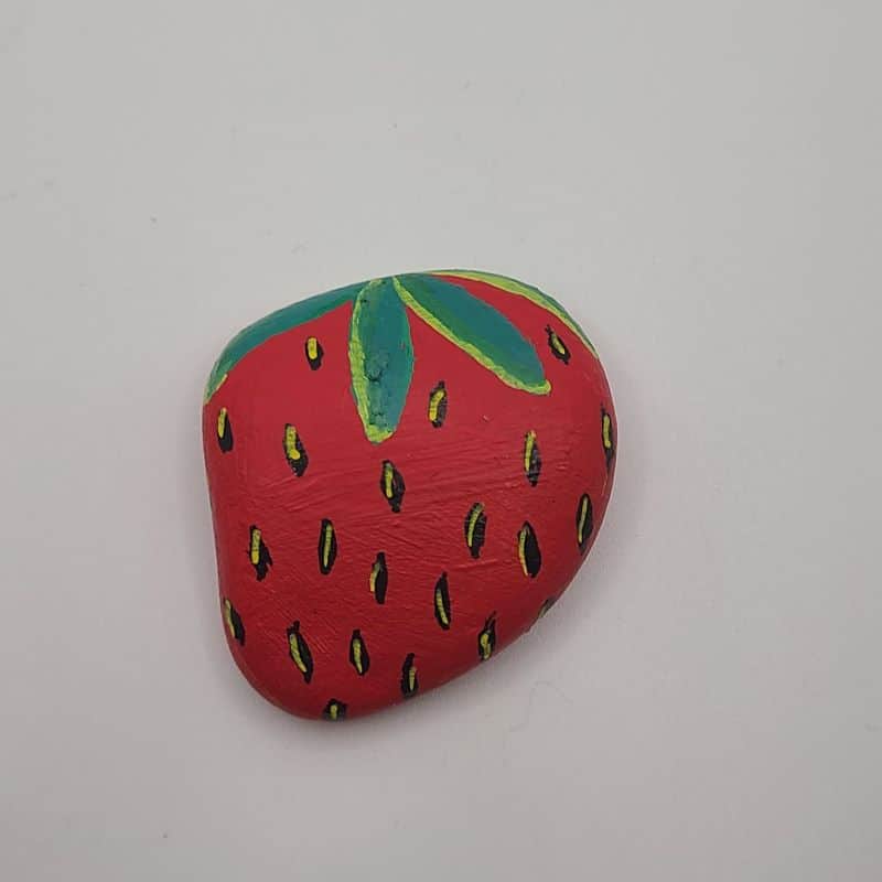 Food painted rocks strawberry 1d