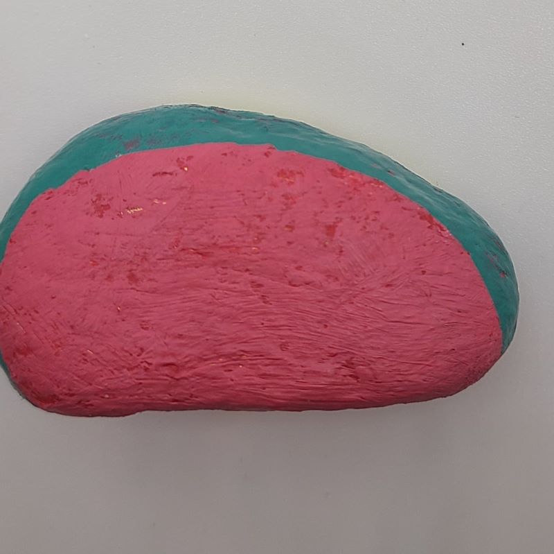 Food painted rocks watermelon 1a