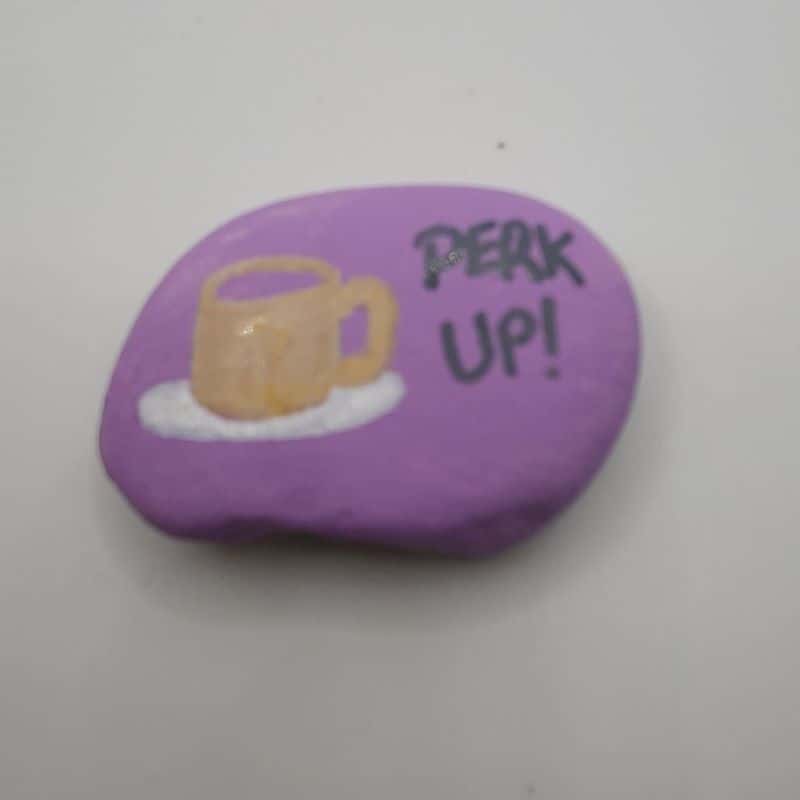 coffee painted rocks design 1b