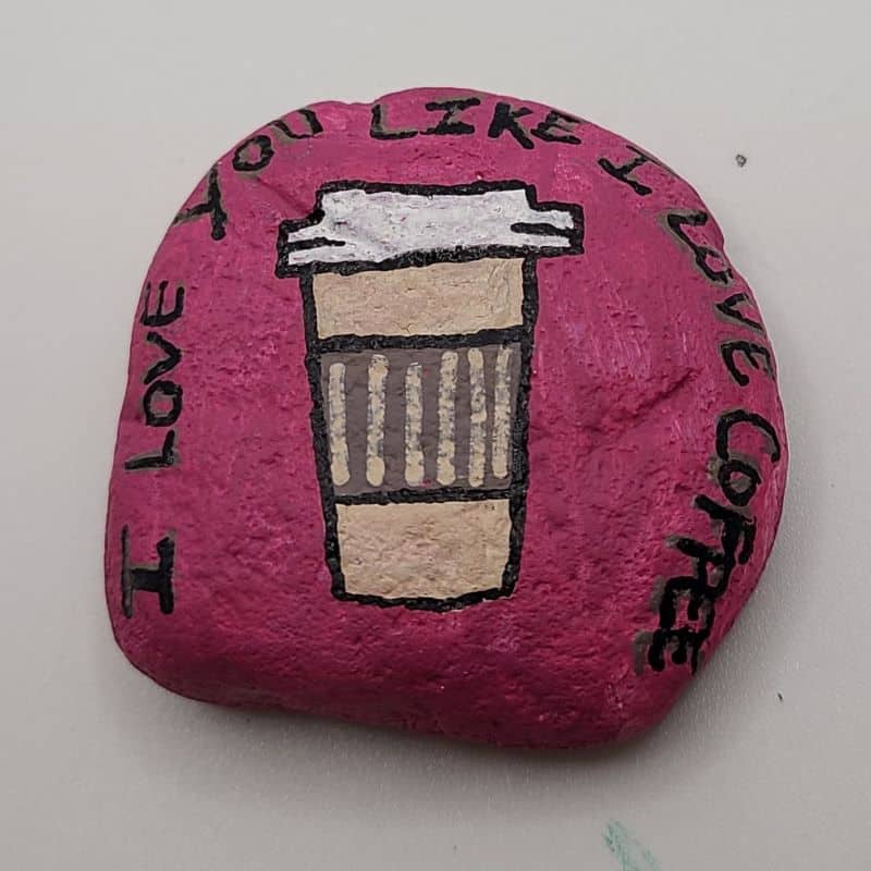 coffee painted rocks design 2c