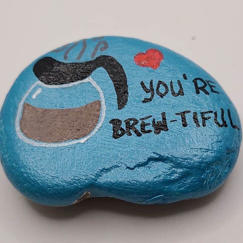 coffee painted rocks design 3c