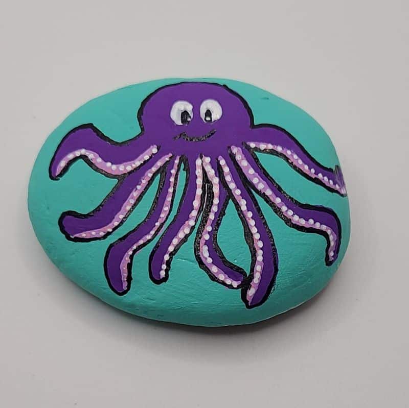 octopus painted rocks design 2d