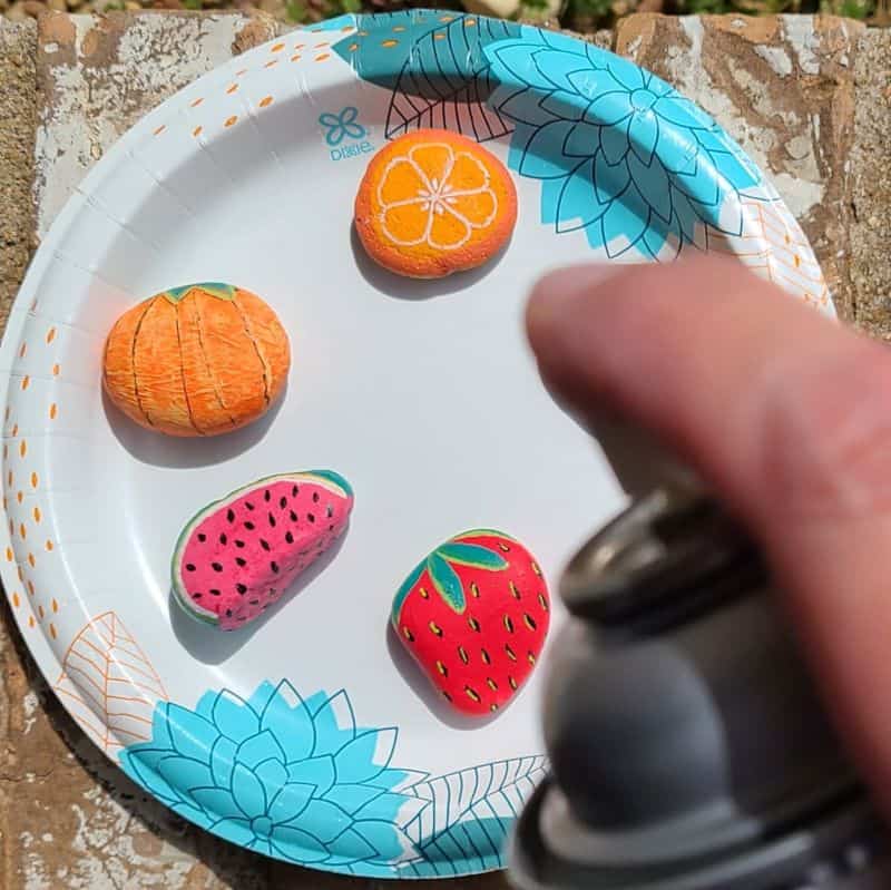sealing food painted rocks