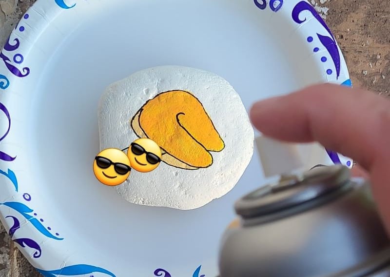How to Paint a Fortune Cookie Rock with a Hidden Fortune