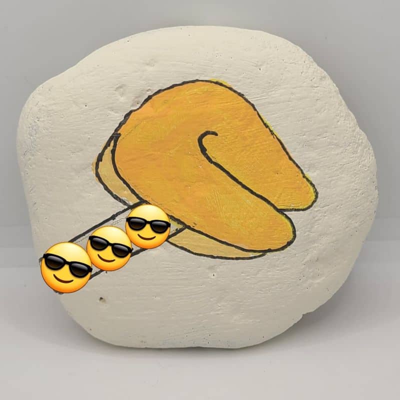 Fortune Cookie Painted Rock outline design