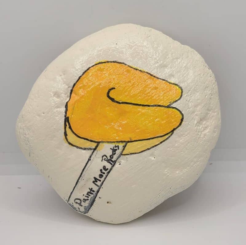 Fortune Cookie Painted Rock revealing message 4