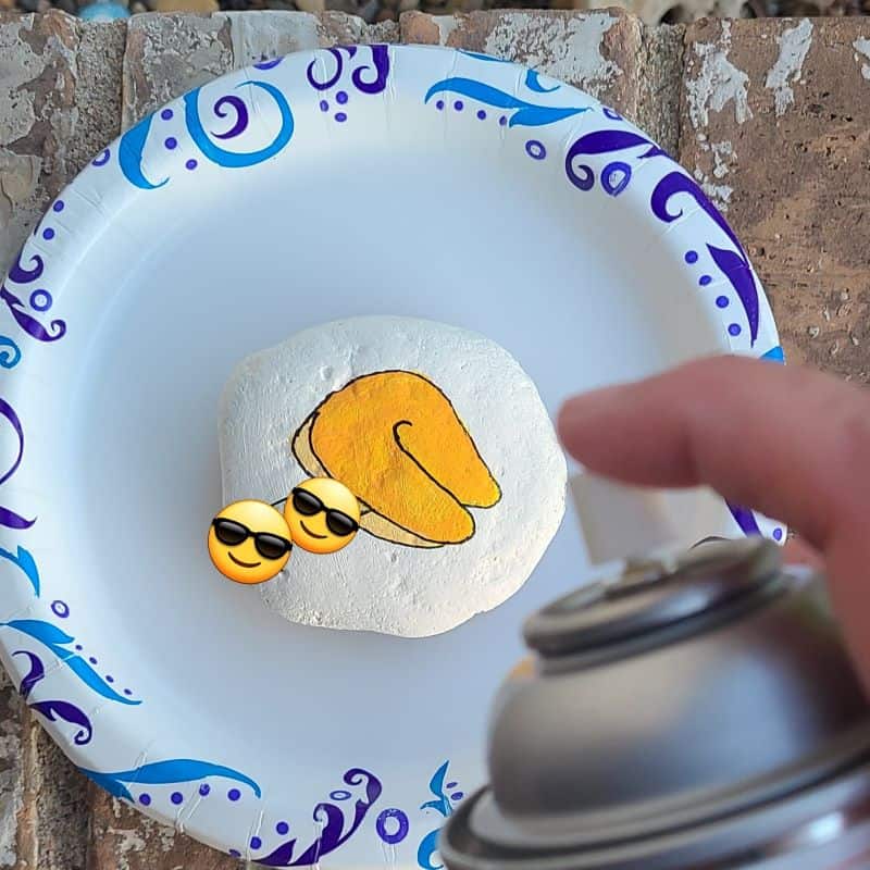 Fortune Cookie Painted Rock sealing rock