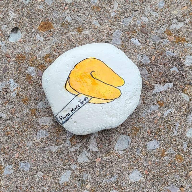 Fortune Cookie Painted Rock with revealed message