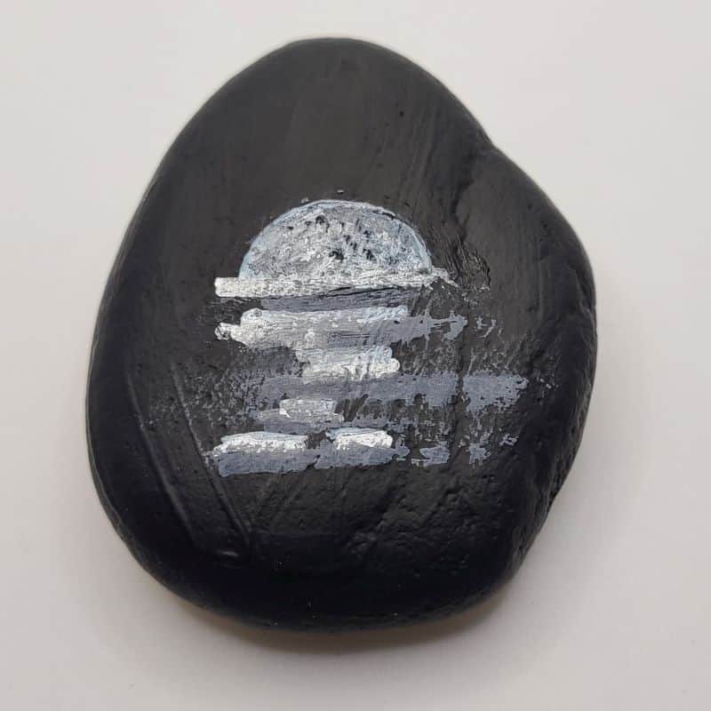 moon painted rocks design 1c