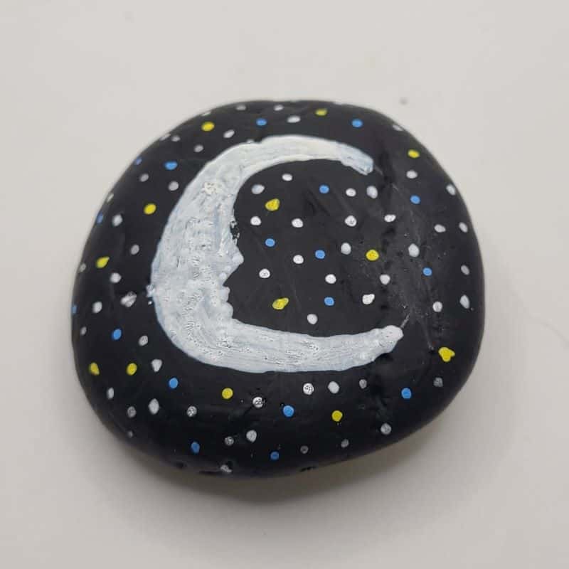 moon painted rocks design 2b