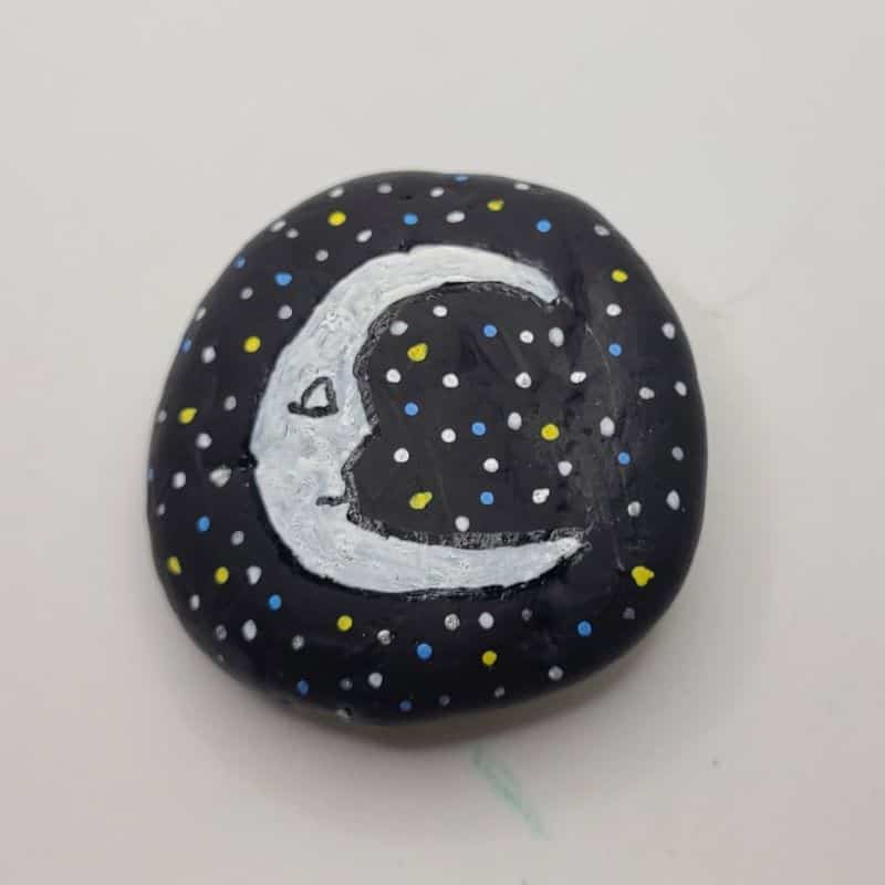 moon painted rocks design 2c