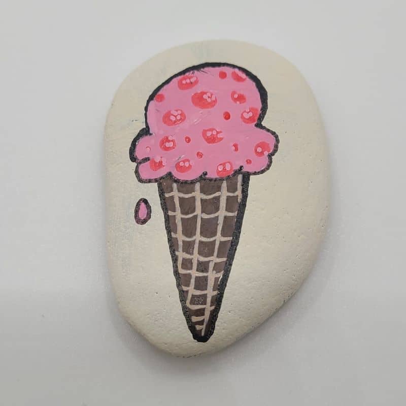 Ice Cream Painted Rocks Design 1d