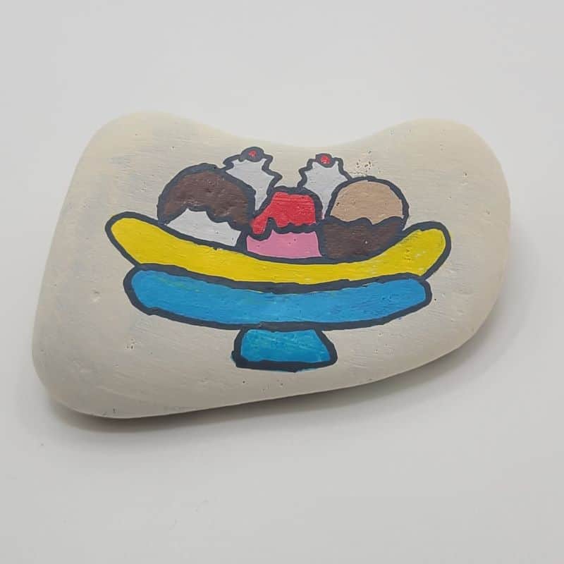 Ice Cream Painted Rocks Design 3c