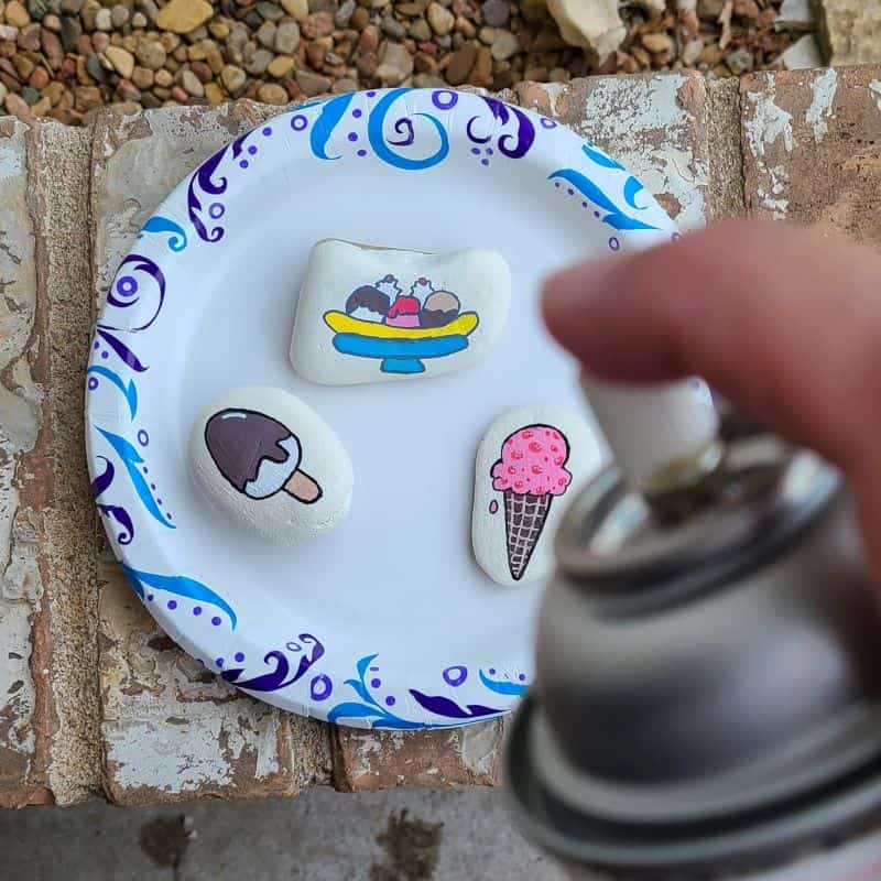 Ice Cream Painted Rocks Sealing Rocks