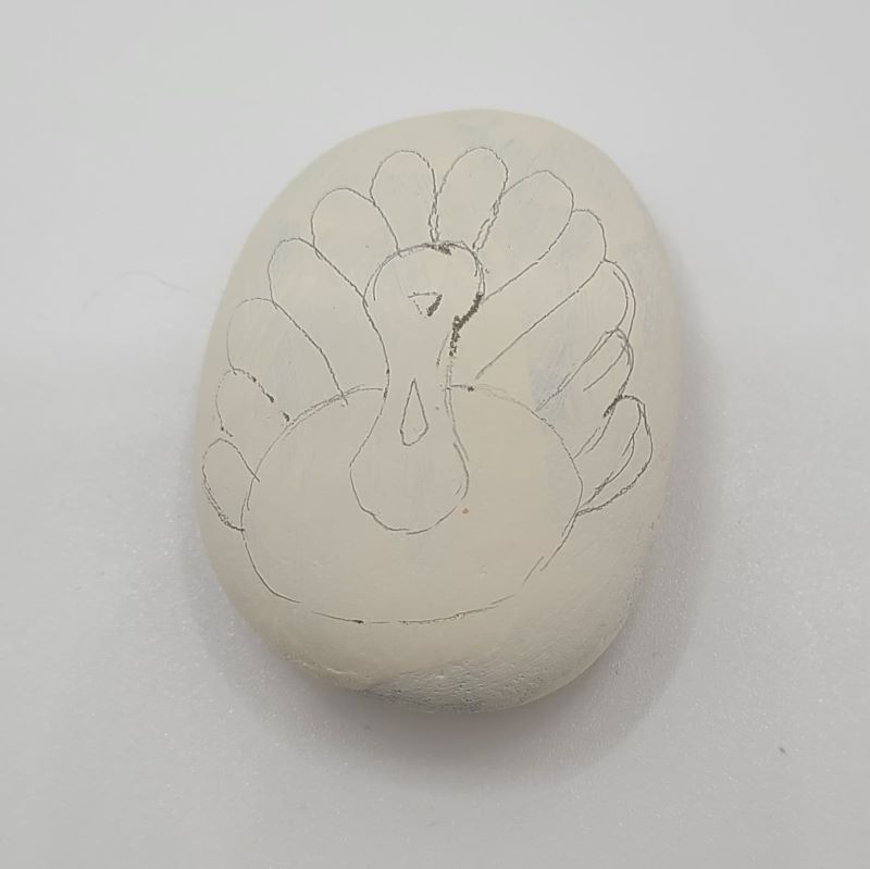 Drawing the Turkey on your Thanksgiving Rock