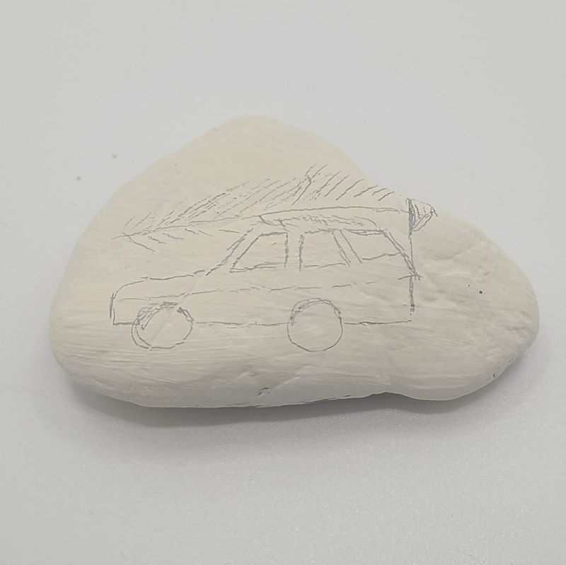 Christmas Painted Rocks - Griswold Car 1