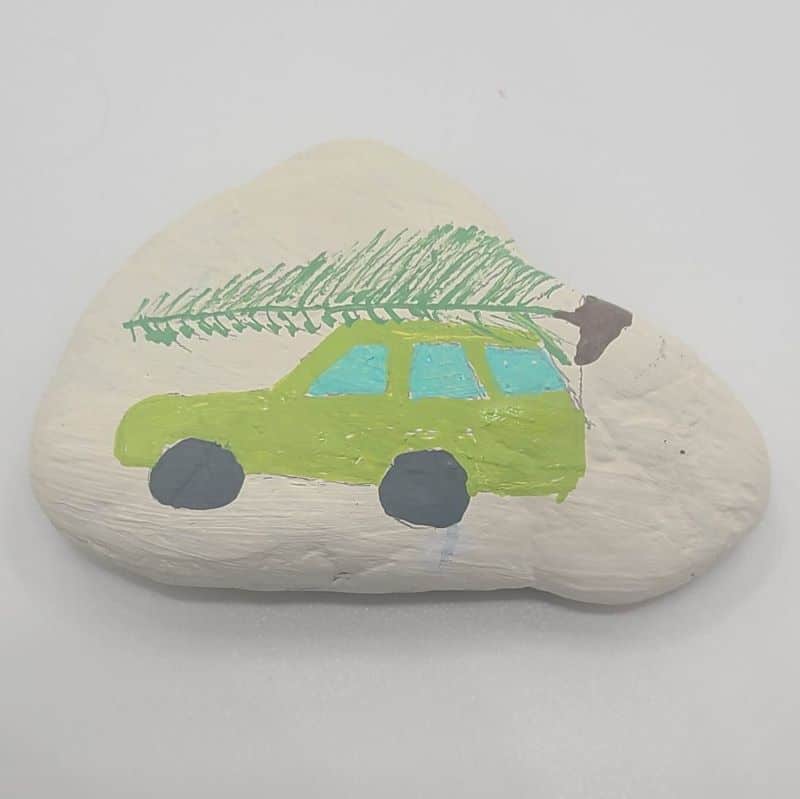 Christmas Painted Rocks - Griswold Car 2