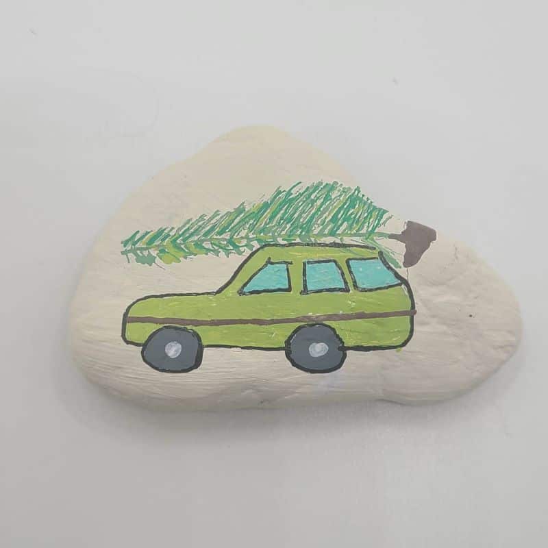 Christmas Painted Rocks - Griswold Car 3