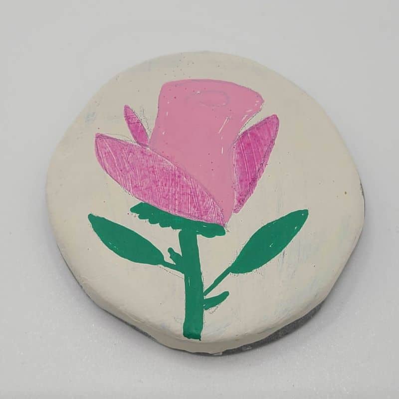 rose painted rocks coloring rose