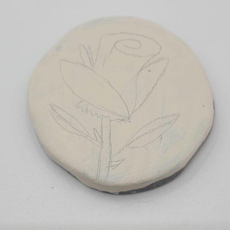 rose painted rocks pencil outline 1