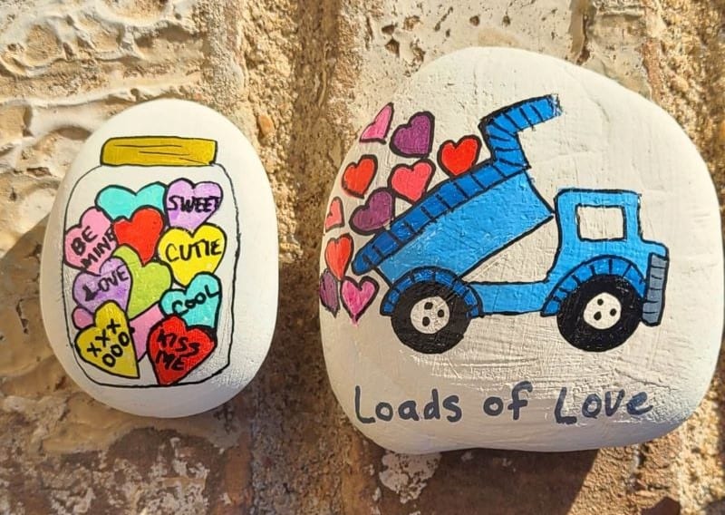 2 Valentine’s Day Painted Rocks