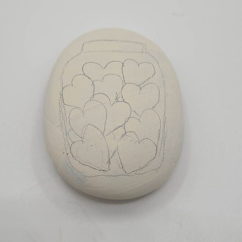 valentine's day painted rocks - jar of candy hearts