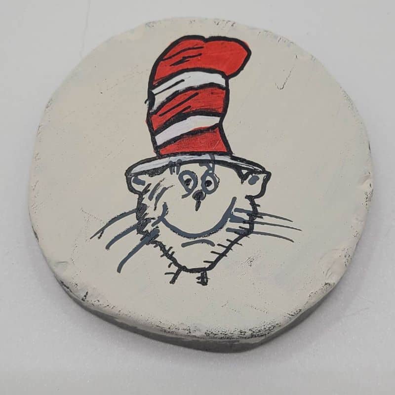 Dr Seuss Painted Rocks - Cat in the Hat Final